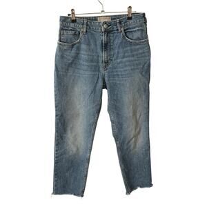 Everlane Womens 29 R Jeans The Curvy Cheeky Jean Medium Blue Denim Raw Hem